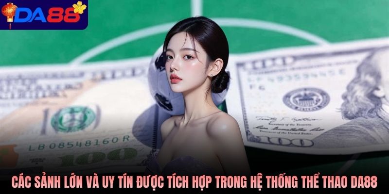 Các sảnh lớn và uy tín được tích hợp trong hệ thống Thể thao Da88