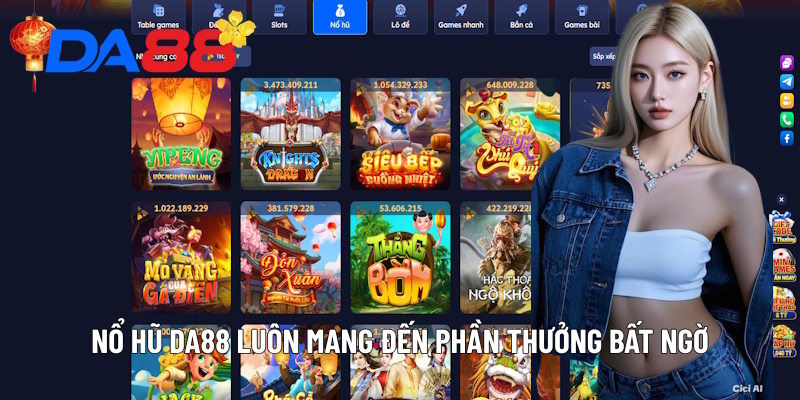 Nổ hũ DA88 luôn mang đến phần thưởng bất ngờ
